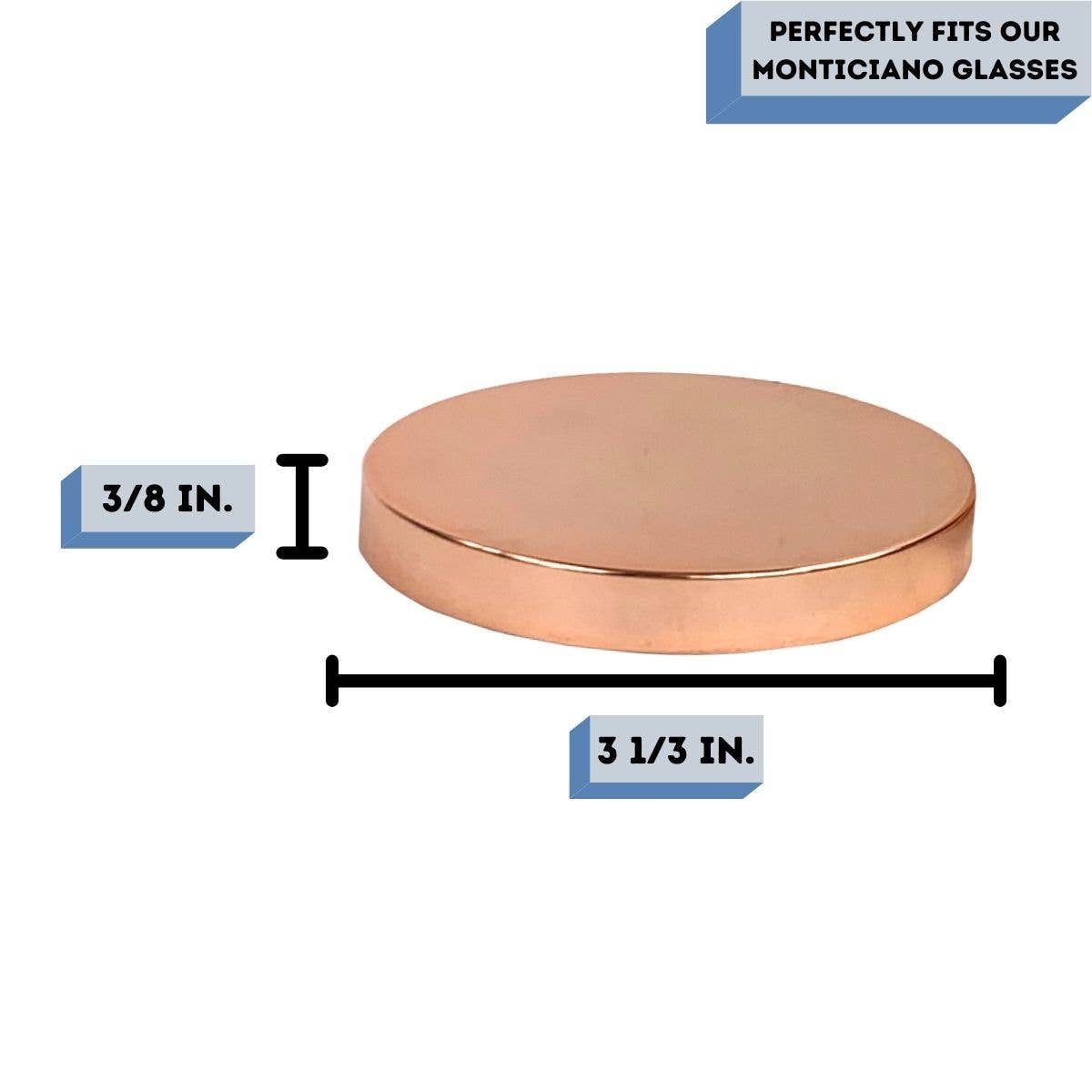 Rose-Gold Metal Candle Lid - Fits our 9.5 oz Monticiano Candle Making Supplies (Case of 48) FREE SHIPPING
