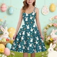 thumbnail image 2 of Girls' Easter Egg Print A Line Tank Dress Outdoor Elastic Back Zipper Blue 7Y-8Y, 2 of 3