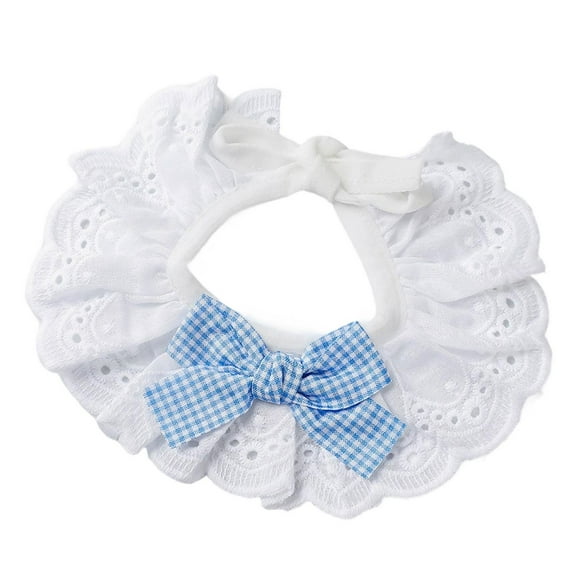 Milaget Cat Bib Adjustable Cute Bow Pet Scarf for Photo Birthday Parties Celebration blue L