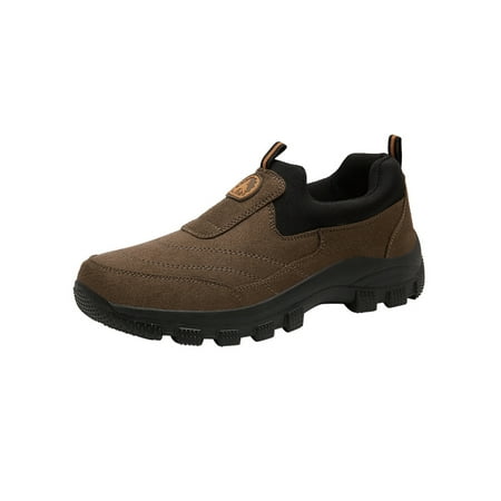 

Tenmix Men s Walking Shoes Sport Hiking Shoe Slip On Sneakers Breathable Trekking Sneaker Mens Low Top Lightweight Brown 8.5