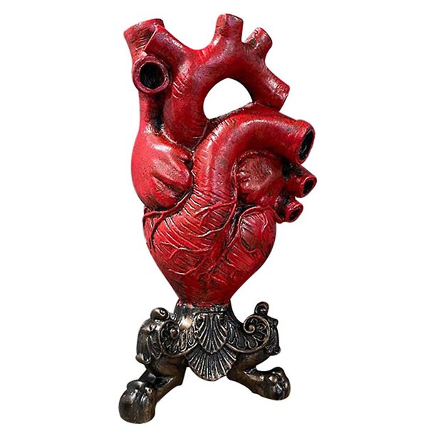 Red Para jarrón anatómico creativo en forma de corazón, maceta de resina, escultura de escritorio Orna