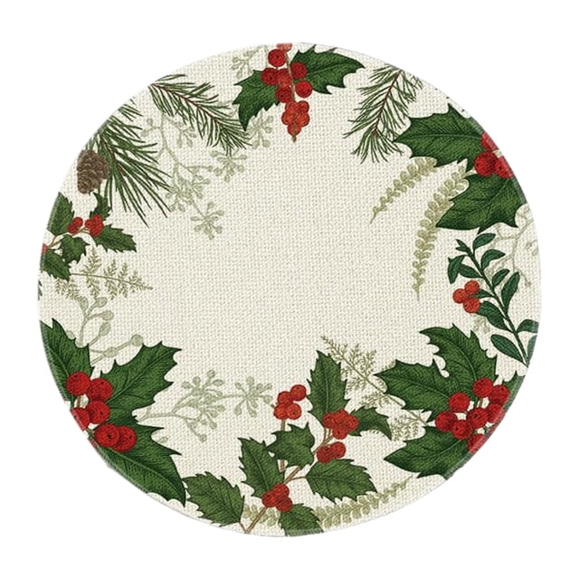 Christmas Table Decorations,Christmas Snowman Round Placemats for Kitchen Table, Insulated Tablecloth Mats Decor