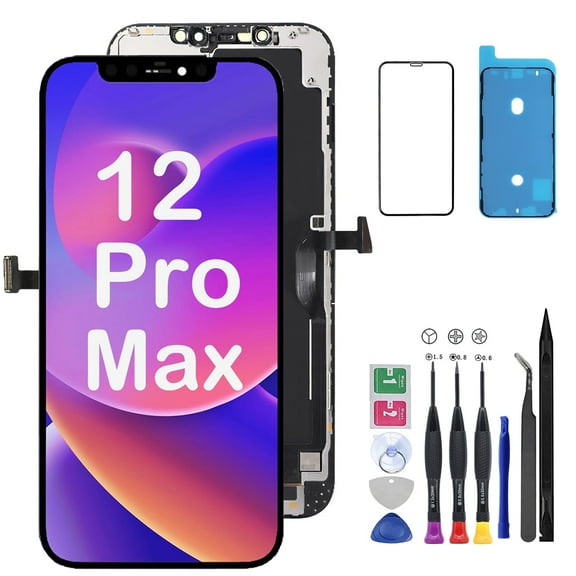 for iPhone 12 Pro Max Screen Replacement 6.7 inch (A2342, A2410, A2412, A2411) 3D Touch LCD Display Digitizer Frame Assembly with Repair Tools