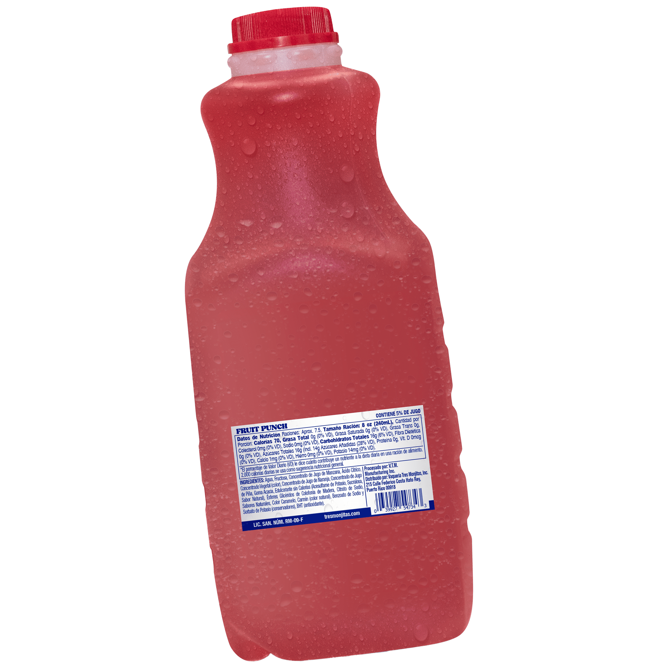 Tres Monjitas Smooth Fruit Punch Juice 59 oz fl, Plastic Bottle Refrigerated