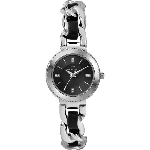 Women's 29mm Black Dial Watch, Silver-Tone Bracelet