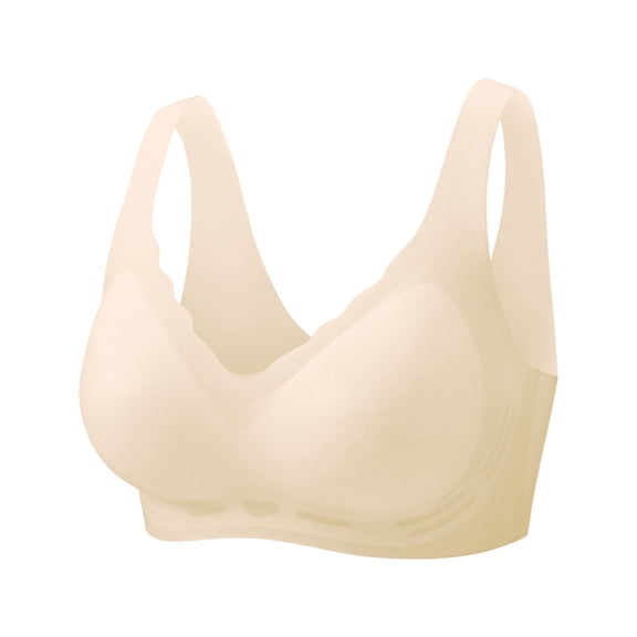 Cihdmfb 3 Pack Cotton Wireless Bras for Women No Underwire Push Up Bralette 2026 Comfort T-Shirt Bra Wirefree Everyday Wear Plus Size Full Support Bra Breathable Full Coverage Bras Beige L