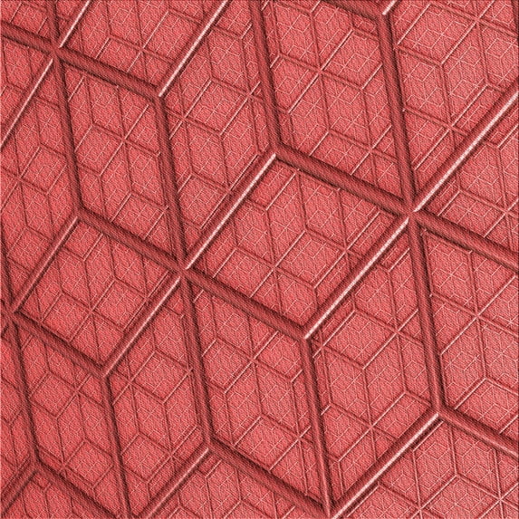 Ahgly Company Machine Washable Indoor Square Transitional Red Area Rugs, 5' Square