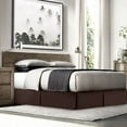 thumbnail image 4 of Clara Clark Pleated Bed Skirt - 14 inch Tailored Drop Luxury Double Brushed Microfiber Dust Ruffle - Includes 8 Pins, Queen Size, Chocolate Brown, 4 of 4