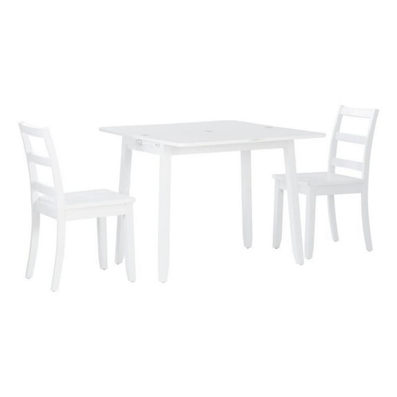 Pemberly Row 3-Piece Modern Wood Dining Set with Storage in White