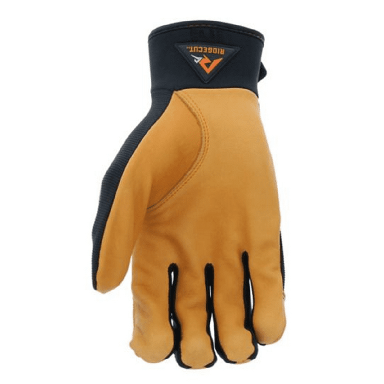 Ridgecut Men's Insulated Water-Resistant Lined Leather Hybrid Gloves, 1 Pair, Olive/Whiskey Tan, XL 1875818