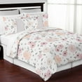 thumbnail image 6 of Sweet Jojo Designs Watercolor Floral Pink Grey and White Full/Queen Bed Comforter 3 Piece Bedding Set - 3 Piece, 6 of 6
