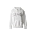 thumbnail image 1 of Sedceaty Women Casual Loose Fit Hoodie, Rhinestone Letters Pattern Long Sleeve Hooded Sweatshirt, Black/ White, 1 of 9