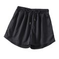 thumbnail image 4 of Lenpel Women's Sweat Shorts 2 Pc Casual Elastic Waist Drawstring Comfy Lounge Shorts Athletic Workout Shorts with Pockets, 4 of 6