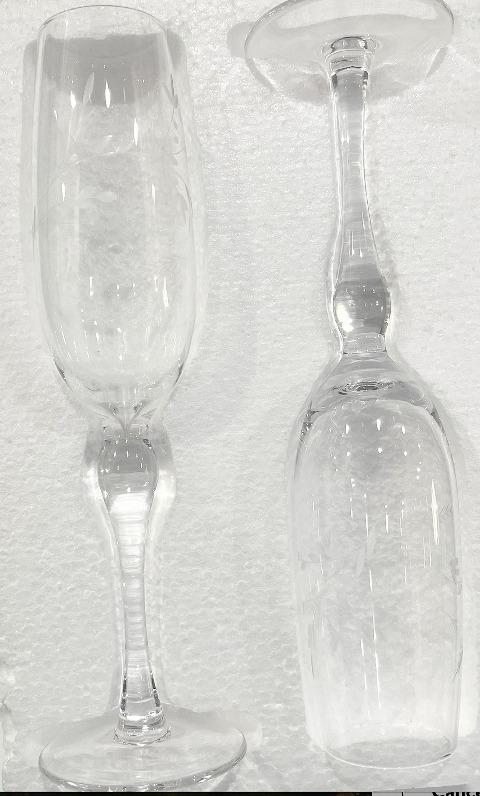 Hotel Collection Etched Floral Champagne Flutes, Set of 4