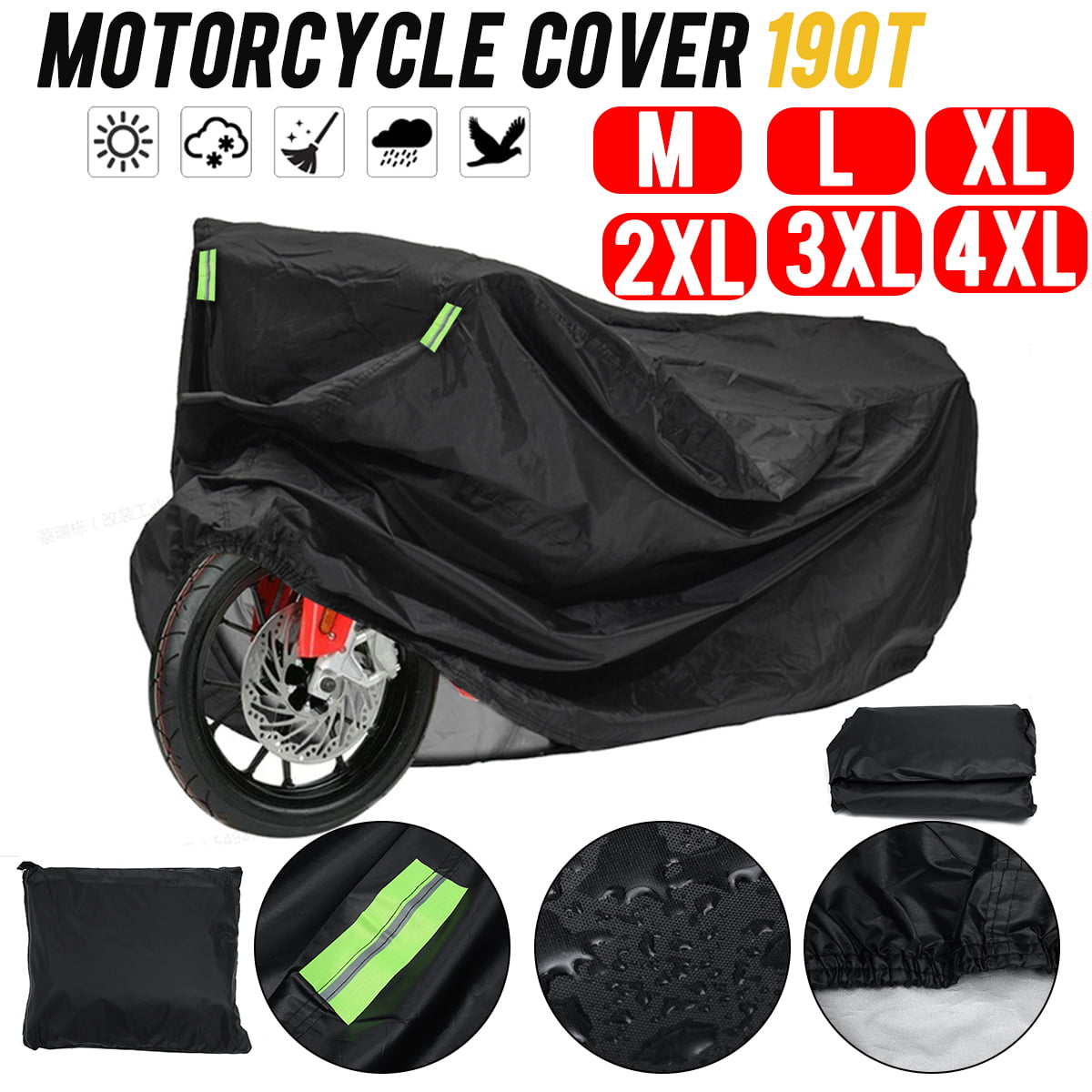 Dust Bike Motorcycle Cover L Waterproof Outdoor Rain UV Protector Motorbike 