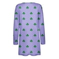 thumbnail image 5 of lcziwo Women's St. Patrick's Open Front Cardigan Lucky Clover Print Lightweight Shrugs Festival Party Long Sleeve Cardigans with Pockets Limited Time Deal,Purple,L, 5 of 6