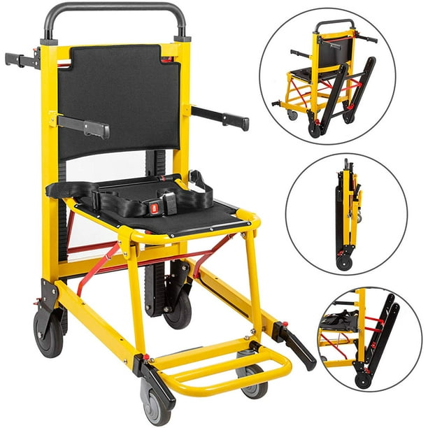 Amazon Com Line2design Ems Stair Chair Ambulance Firefighter Evacuation Medical Lift Stair Chair 4 Wheels Stair Chair 350 Lb Yellow Kitchen Dining