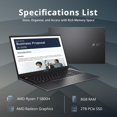 thumbnail image 2 of ASUS VivoBook S 15 Slim 15.6" FHD Laptop, AMD Ryzen 7 5800H, 8GB RAM, 2TB SSD, AMD Radeon Graphics, Fingerprint Reader, Backlit Keyboard, Webcam, Windows 11 Home, Indie Black, 32GB Hotface USB Card, 2 of 9