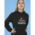 thumbnail image 2 of Smartprints Womens Graphic Hoodie Black - Scatter Kindness Cotton Blend Classic Fit, 2 of 4