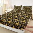 thumbnail image 3 of Feelyou Mandala Damask Bed Sheets, Hippie Cartoon Cat King Sheets, 4-Piece, 3 of 7