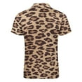 thumbnail image 5 of Cheetah Print Leopard Print Men Zipper T-shirt Summer Casual Short Sleeve T-shirt Top, 5 of 7