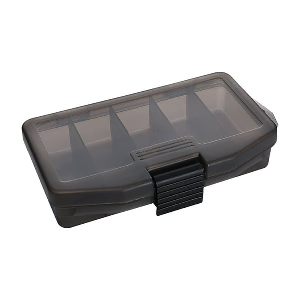 Bsvklp Cajas Señuelos Pesca 5 Rejillas Contenedor Compartimentos Caja Engranajes Anzuelo Cebo (negro S)