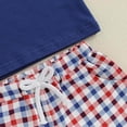 thumbnail image 6 of Gerichy 4th of July Baby Boy Summer Outfit Embroidery Letters T-shirt Plaid Shorts Set Toddler Fourth of July Clothes,18-24 Months, 6 of 7
