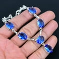 thumbnail image 4 of Tanzanite Quartz Oval Gemstone 925 Sterling Silver Solitaire Necklace 18" VJ 290, 4 of 5