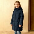 thumbnail image 5 of SuTry Kids Long Coat Down Jacket Thickened Warm Hooded Windproof Fall Winter Plush Lined Outerwear for Children 4-12 Years(Black,9-10 Years), 5 of 9
