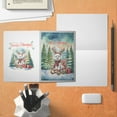 thumbnail image 4 of Merry Christmas Santa Reindeer Antlers Bichon Frise Sleigh Xmas Winter Holiday 5x7in Folded Greeting Card Bichons Dog Lovers Gifts Idea Single Note Card with Envelope - 00023, 4 of 5
