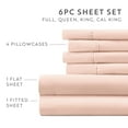 thumbnail image 2 of Twin, Blush Solid Microfiber 6 Piece Bed Sheet Set, by Noble Linens, 2 of 11