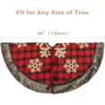 thumbnail image 6 of Bueautybox Christmas Tree Skirt, 48 Inch Large Buffalo Plaid Christmas Tree Skirt, Rustic Burlap Xmas Tree Skirt with Thick Faux Fur Snowflake, 6 of 7