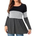 thumbnail image 4 of Dxzfnsa Women's Pregnancy Tops Fashion Casual Round Neck Long Sleeve Maternity Shirts Womens Double Layer Maternity Clothes Patchwork Color Breastfeeding Shirts, 4 of 7