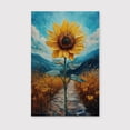 thumbnail image 2 of Sunflower Flower Canvas Wall Art 8x12 inches - Vintage Watercolor Sunflower Flower Botanical Canvas Decor for Cottagecore Bedroom, 2 of 5