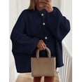 thumbnail image 2 of Suéter PRETTYGARDEN Azul Marino Cuello Simulado Mangas Farol Talle S, 2 of 5