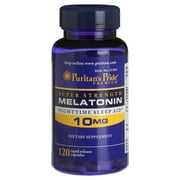 Puritans Pride Super Strength Melatonin Rapid Release Capsules, 10 Mg, 120 Ct