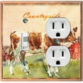 thumbnail image 1 of Metal Light Switch Plate Cover Cute Countryside Cow Animal Farm ANM002, 1 of 13