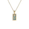 thumbnail image 1 of Collar con colgante de diamante TAROT TAROT de acero inoxidable rectangular con gotas de aceite, estilo vintage europeo y americano, 1 of 6