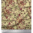 thumbnail image 1 of Soimoi Beige Poly Georgette Fabric Floral & Paisley Print Fabric by the Yard 52 Inch Wide, 1 of 1