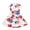 American Flag Floral Print, variant on Fire Tiger Casual Twirly Dress Polyester Spandex 2-14 Years Old Comfortable Stretchy Short Sleeve Casual Dress 1 Pack