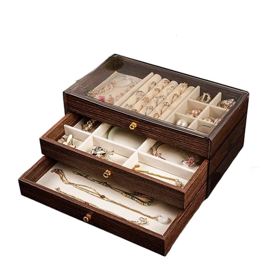 LICEWO Elegant Wood Jewelry Box for Organized Storage Necklaces Earrings and Bracelets