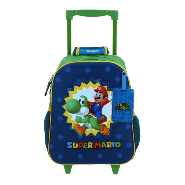 Mochila Chica Kinder Con Ruedas Chenson Mario Bros Yoshi MB70629-9 Sploshi