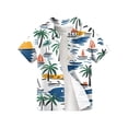 thumbnail image 4 of Abcomgle Youth Hawaiian Shirts Boys Cartoon Palm Tree Print Beach Shirts for Boys Button Down Short Sleeve Vacation Hawaii Shirts,Royal Blue,7-8Years, 4 of 5