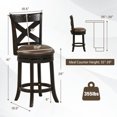 thumbnail image 2 of Resenkos 26 Inch Swivel Bar Stool with Curved Backrest PU Leather Seat and Footrest-26 inches, Bar Height Stools, Bar Stools for Kitchen Island for Kitchen, Dining Room, 2 of 6