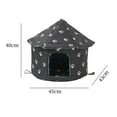 thumbnail image 3 of POINTERTECK Maison Chaude pour Chats Sauvages Extérieure Imperméable Lavable Fournitures pour Animaux de Compagnie Lit Grotte Pliable Abri pour Chats Errants Niche Ronde Taille G Noir, 3 of 6