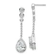 thumbnail image 4 of Sterling Silver Cubic Zirconia Teardrop Dangle Post Earrings, 4 of 7