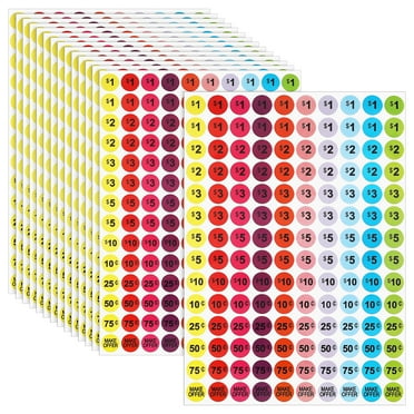 15 Sheets Product Price Tag Retail Stickers Prices Tags Garage Sale Tags Retail Tags Price Stickers