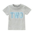 thumbnail image 1 of WEAIXIMIUNG Boys Shirts Size 5 Shirts for Child Birthday Short Sleeve Letter Embroider T Shirt Boys Girls Toddler Kids Tops, 1 of 5