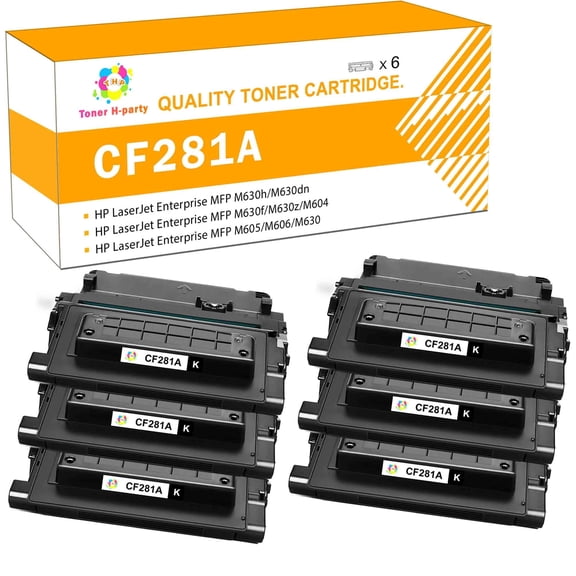 Colorich 6-Pack Toner Cartridge for 81A CF281A 81X CF281X Enterprise MFP M604DN M605N M605DN M605 M604 M604N M605X M630 M606 M630h M630dn Black Printer ink