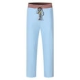 thumbnail image 4 of lulshou Men's Pants Vintage Color-Block Athletic Casual Pants Light Workouts & Casual Outings Pants, Light Blue, XXL, 4 of 4